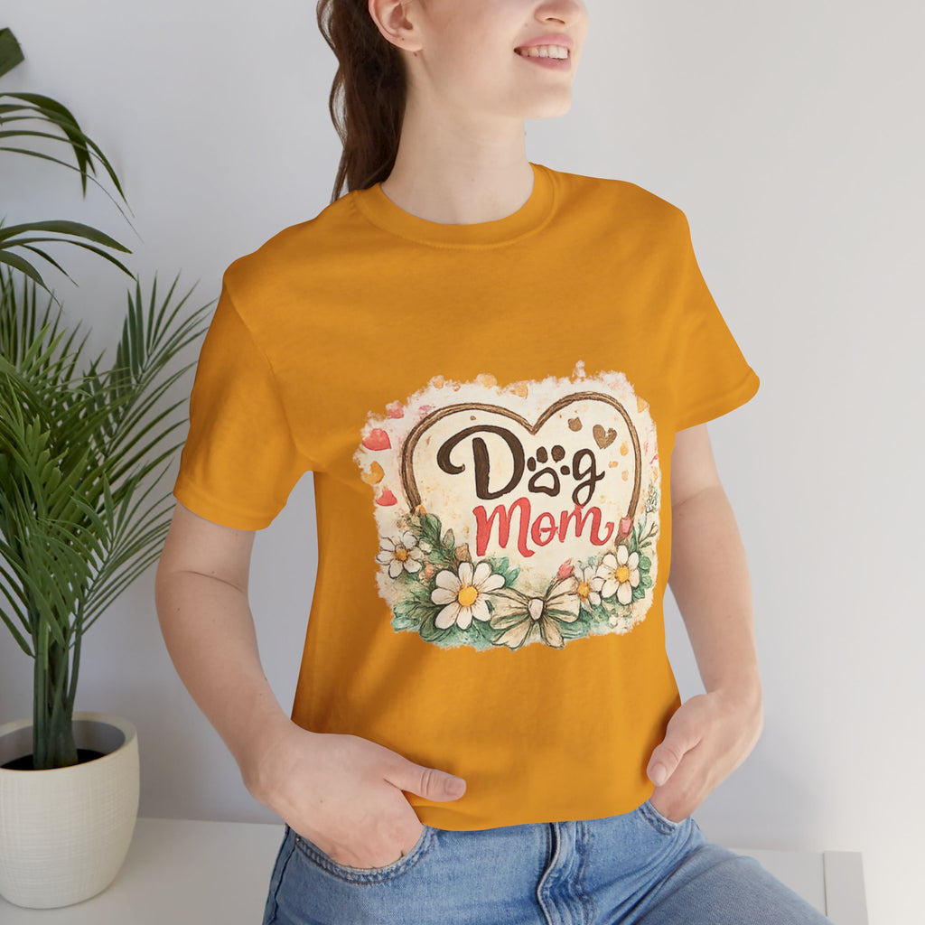 Dog Mom T-Shirt – Floral Heart Paw Design