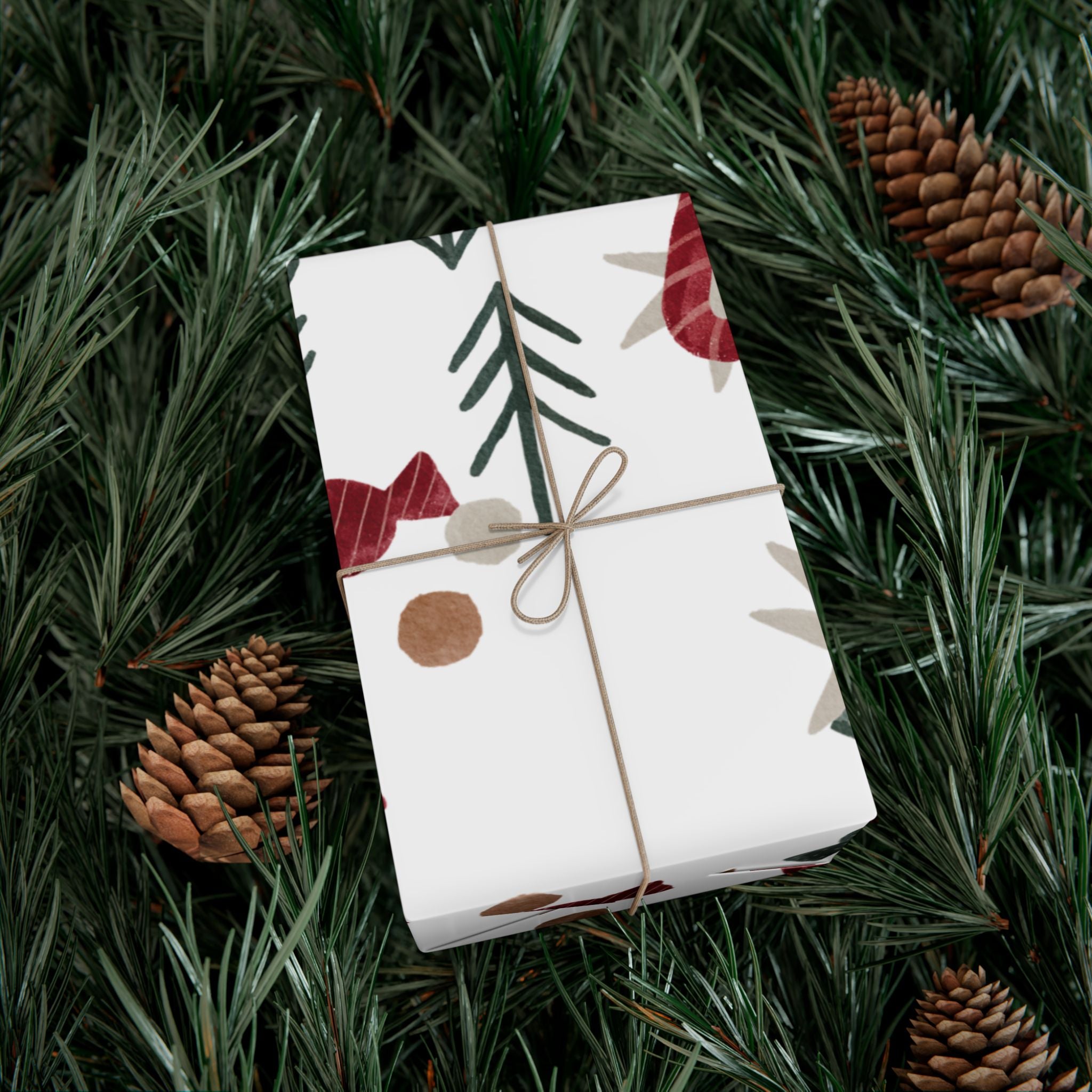 Holiday Candy Cane Gift Wrap Paper