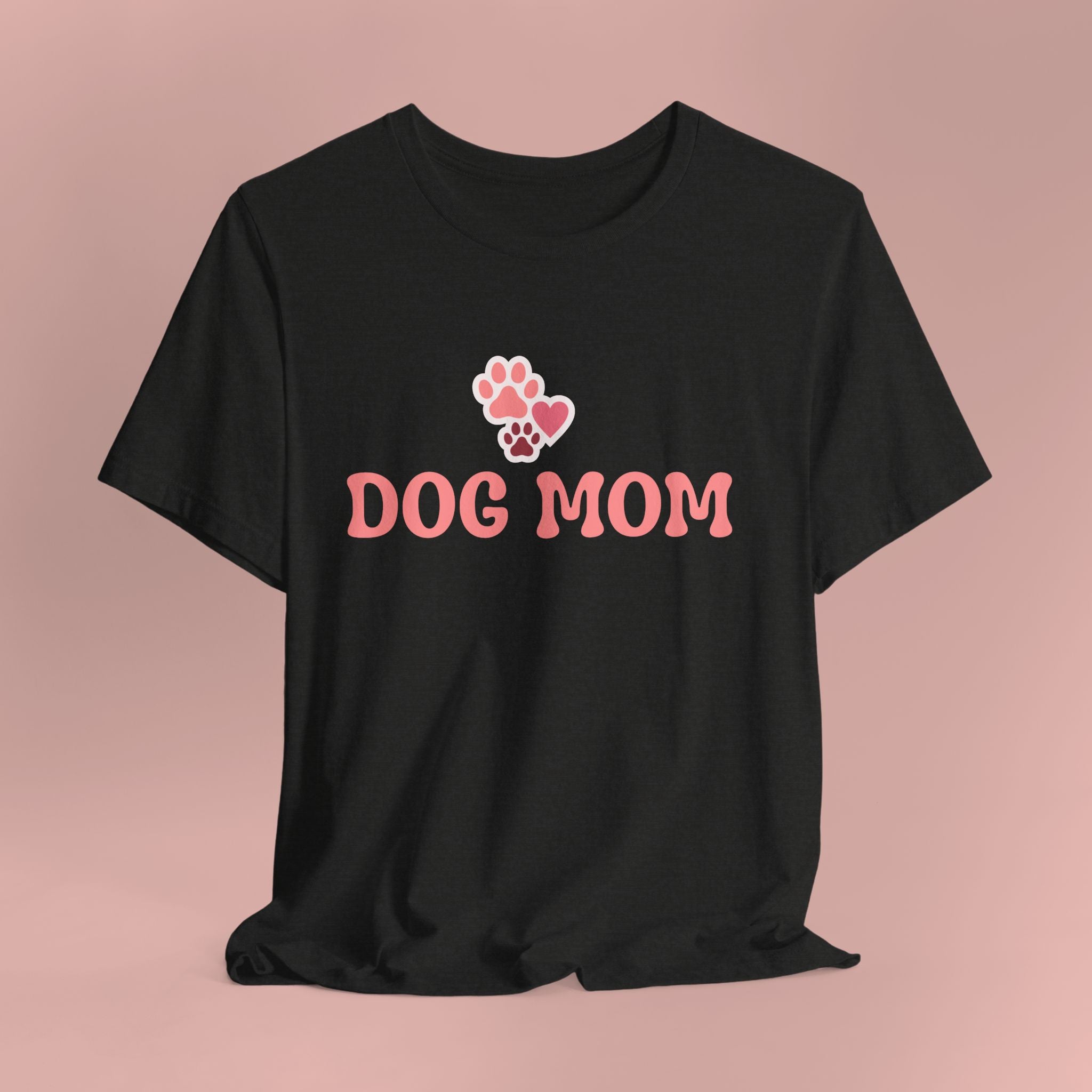 Dog Mom T-Shirt — Pink Paw Graphic Tee for Dog Lovers