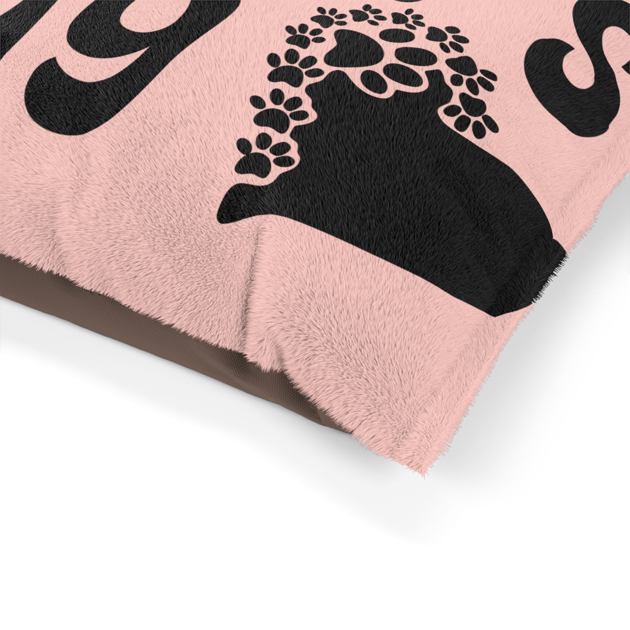 Mama's Boy Pet Bed - Soft Pink Paw Print Dog/Cat Pillow