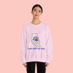 Dog Lover Crewneck Sweatshirt — "Love with my dog." Paw & Hold Graphic