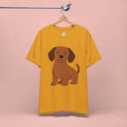 Dachshund Puppy Graphic T-Shirt — Cute Brown Dog Tee