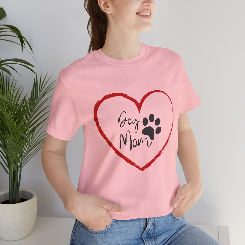 Dog Mom Heart Paw T‑Shirt