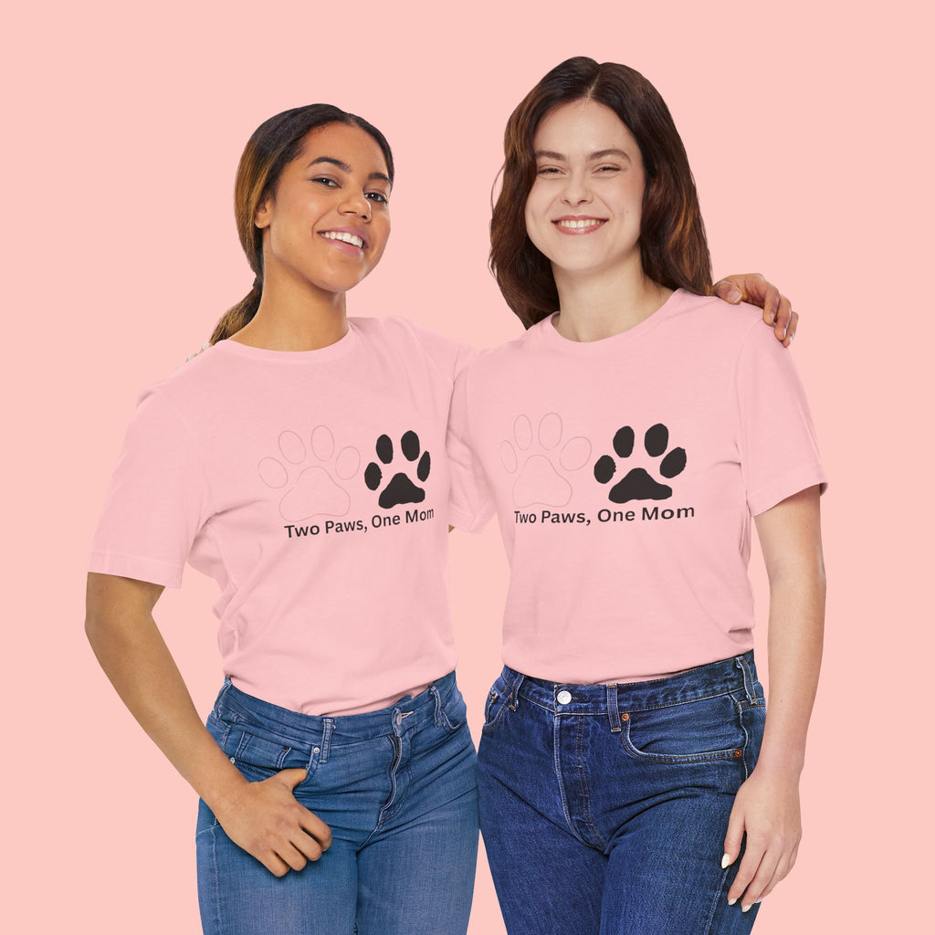 Two Paws, One Mom T-Shirt – Cute Dog Mom Paw Print Tee