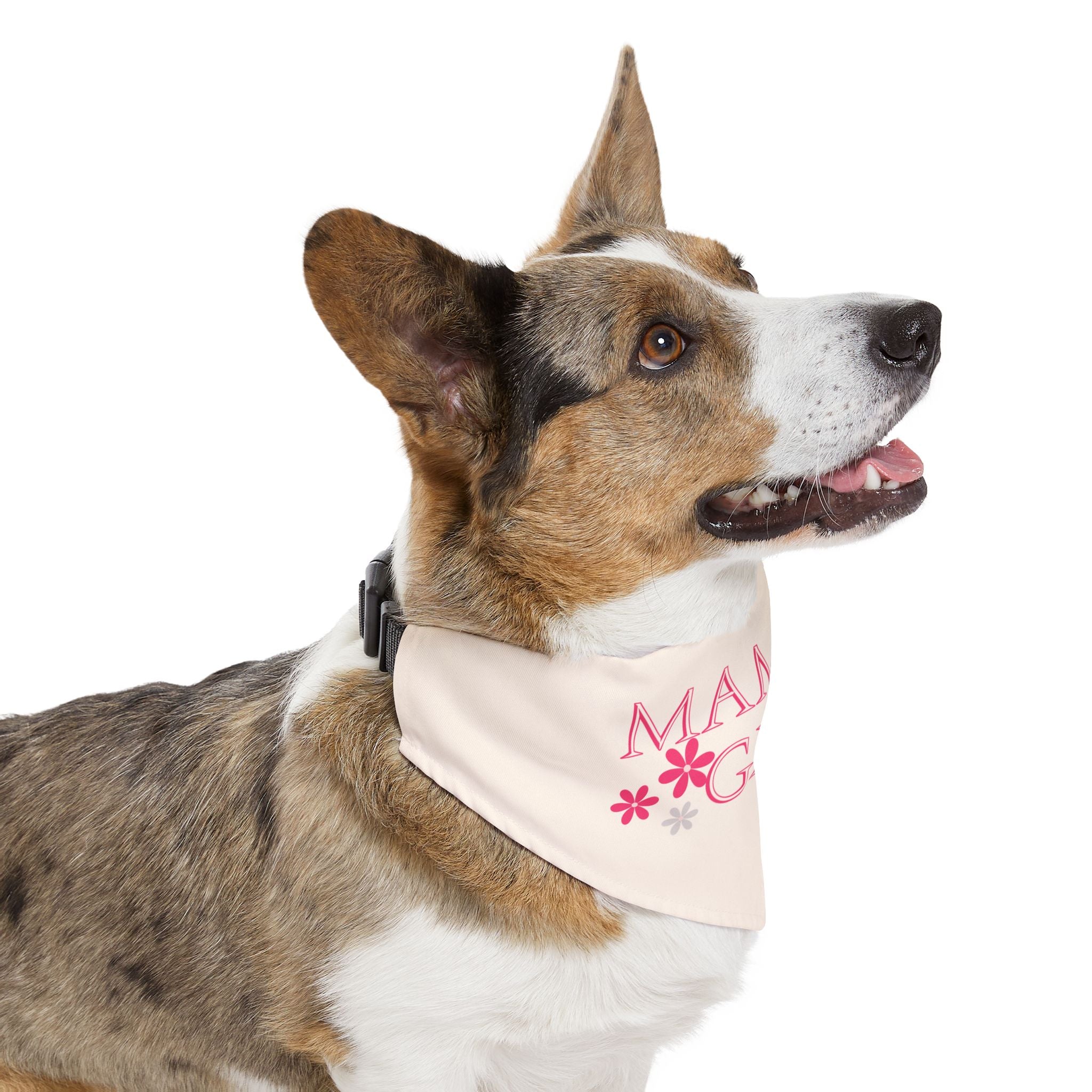 Mama’s Girl Pet Bandana Collar — Pink Floral Dog & Cat Accessory