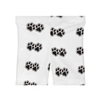 Paw Print Biker Shorts — Women's White Pet Lover Activewear