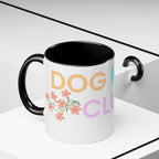 Dog Mom Club Accent Coffee Mug – Colorful Paw Print 11/15oz