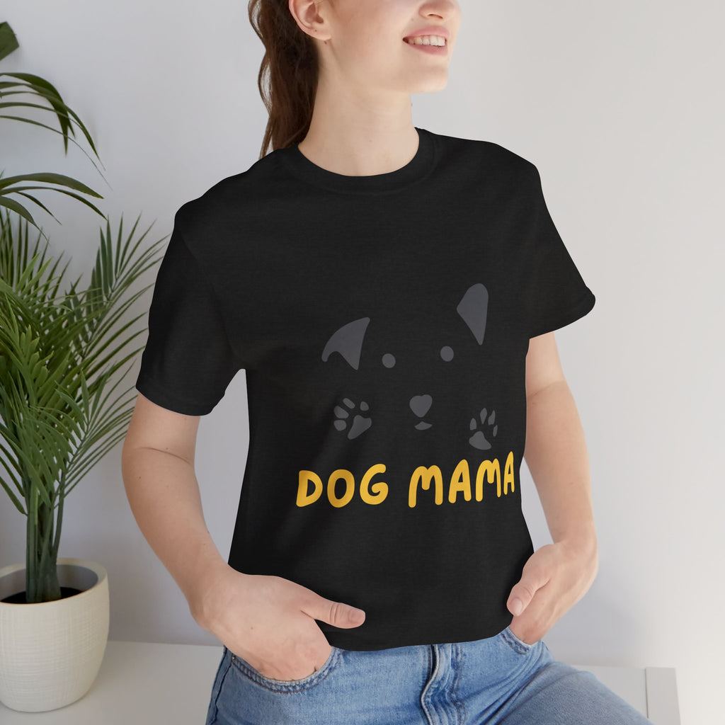 Dog Mama Graphic Tee — Cute Paw Print Dog Face T-Shirt for Dog Lovers