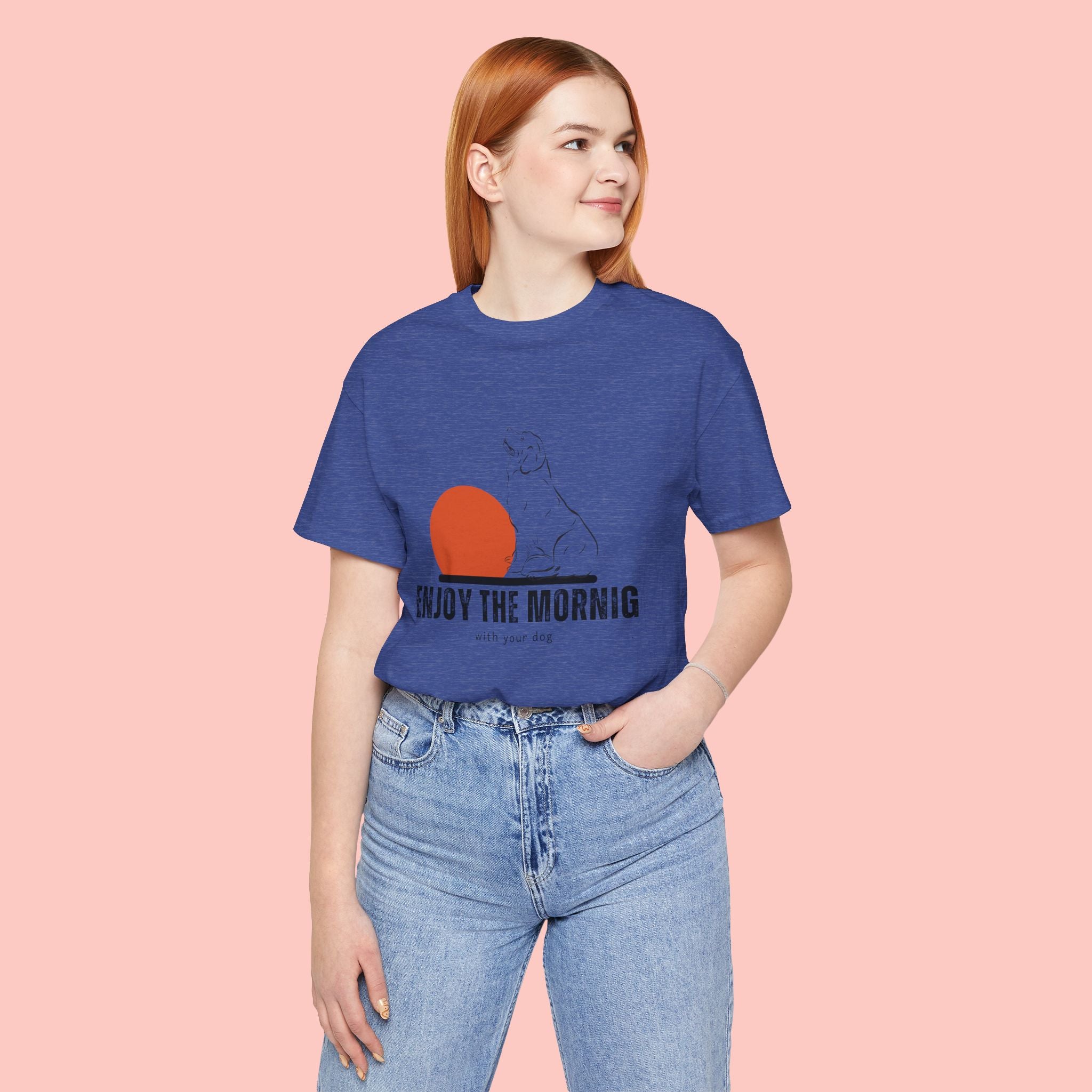 Enjoy the Morning Dog T-Shirt — Graphic Sunrise Pet Lover Tee
