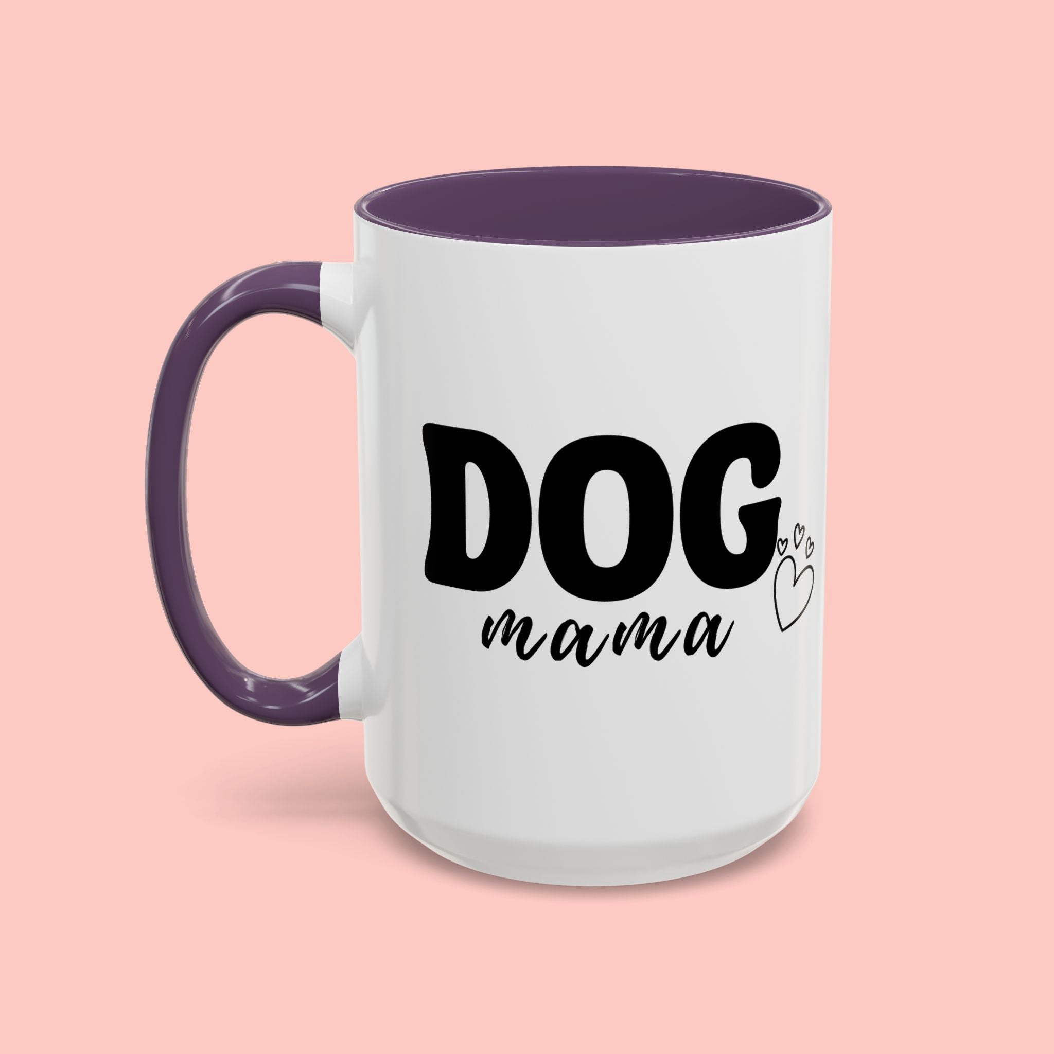Dog Mama Accent Coffee Mug — Cute Black & White Pet Lover Gift (11/15oz)