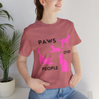Paws Over People Tee — Pink Cats & Dogs Graphic T-Shirt