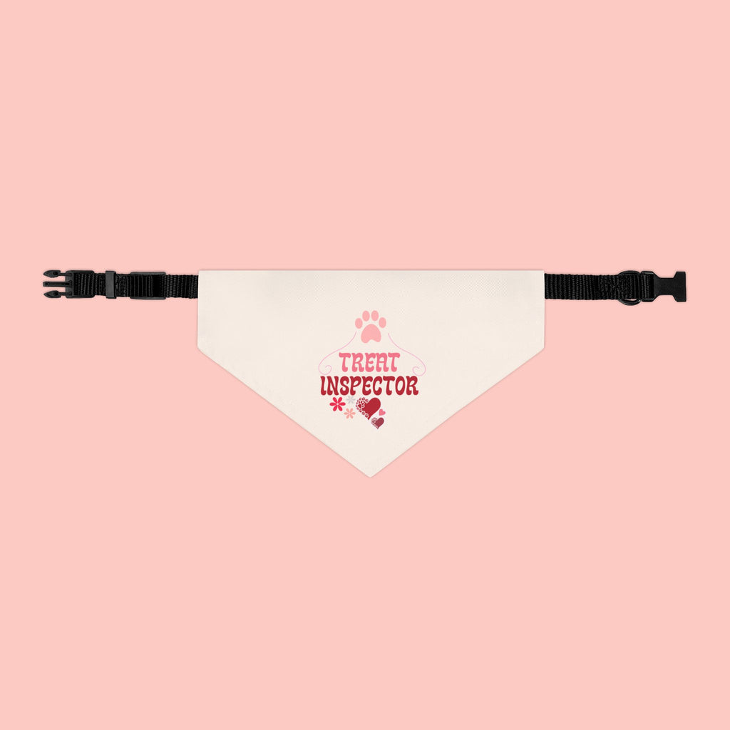 Pet Bandana Collar - "Treat Inspector" Paw Print Dog Bandana for Puppies & Small Dogs