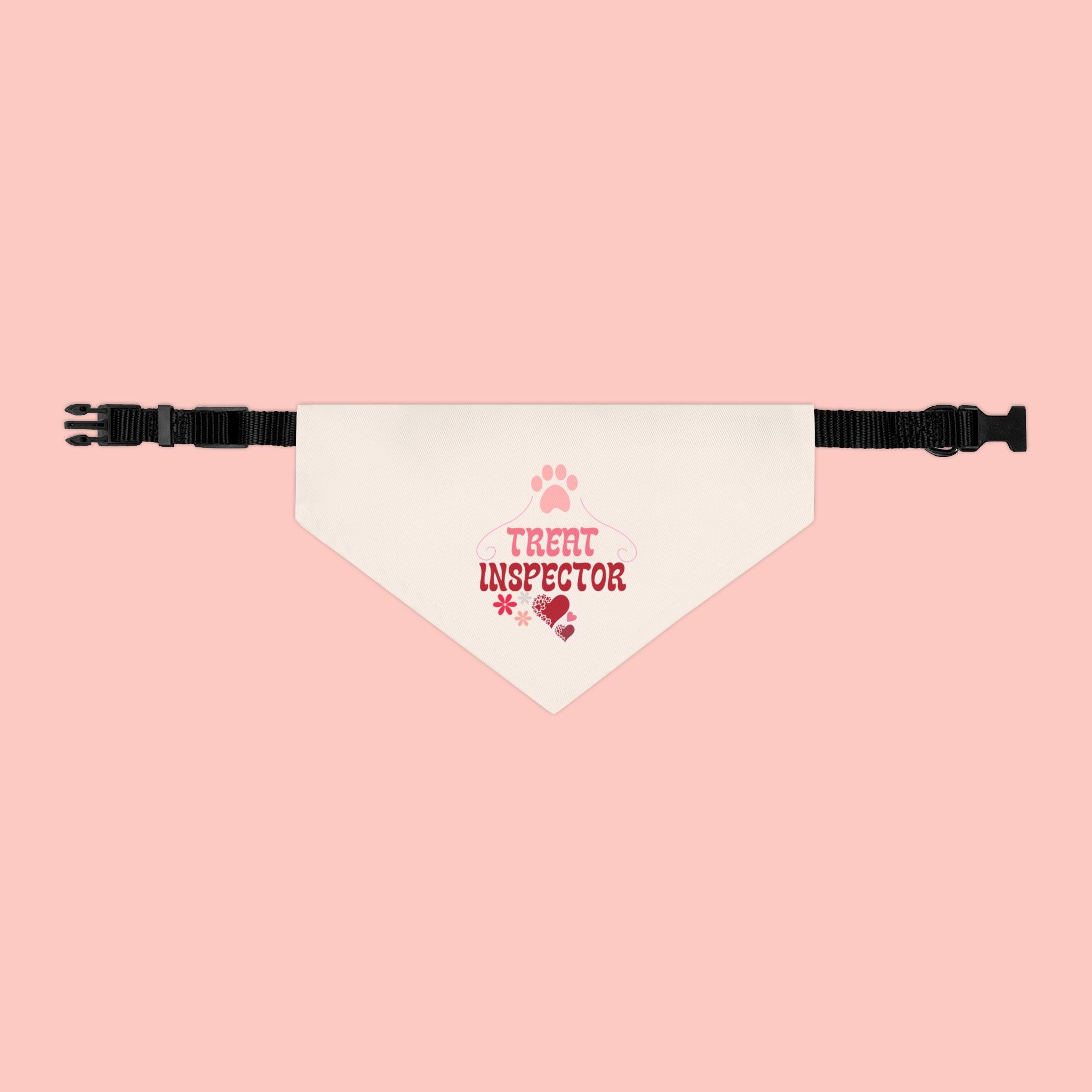 Pet Bandana Collar - "Treat Inspector" Paw Print Dog Bandana for Puppies & Small Dogs