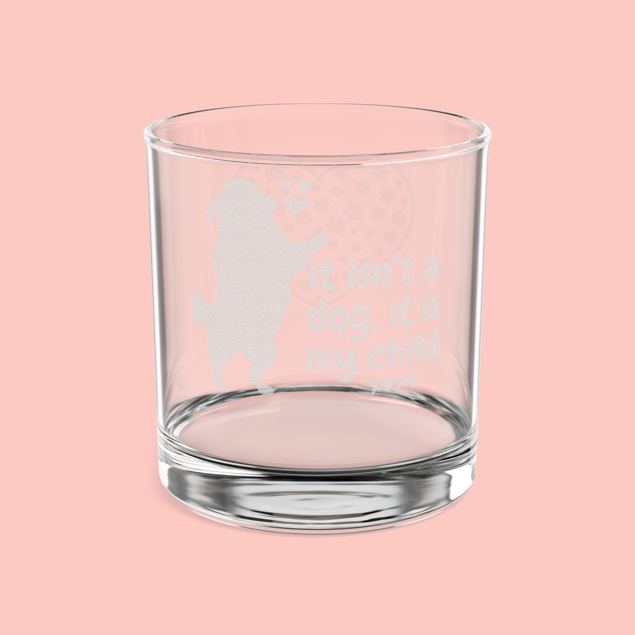 Engraved 10.5oz Whiskey Glass — Personalized Dog Lover Rocks Glass