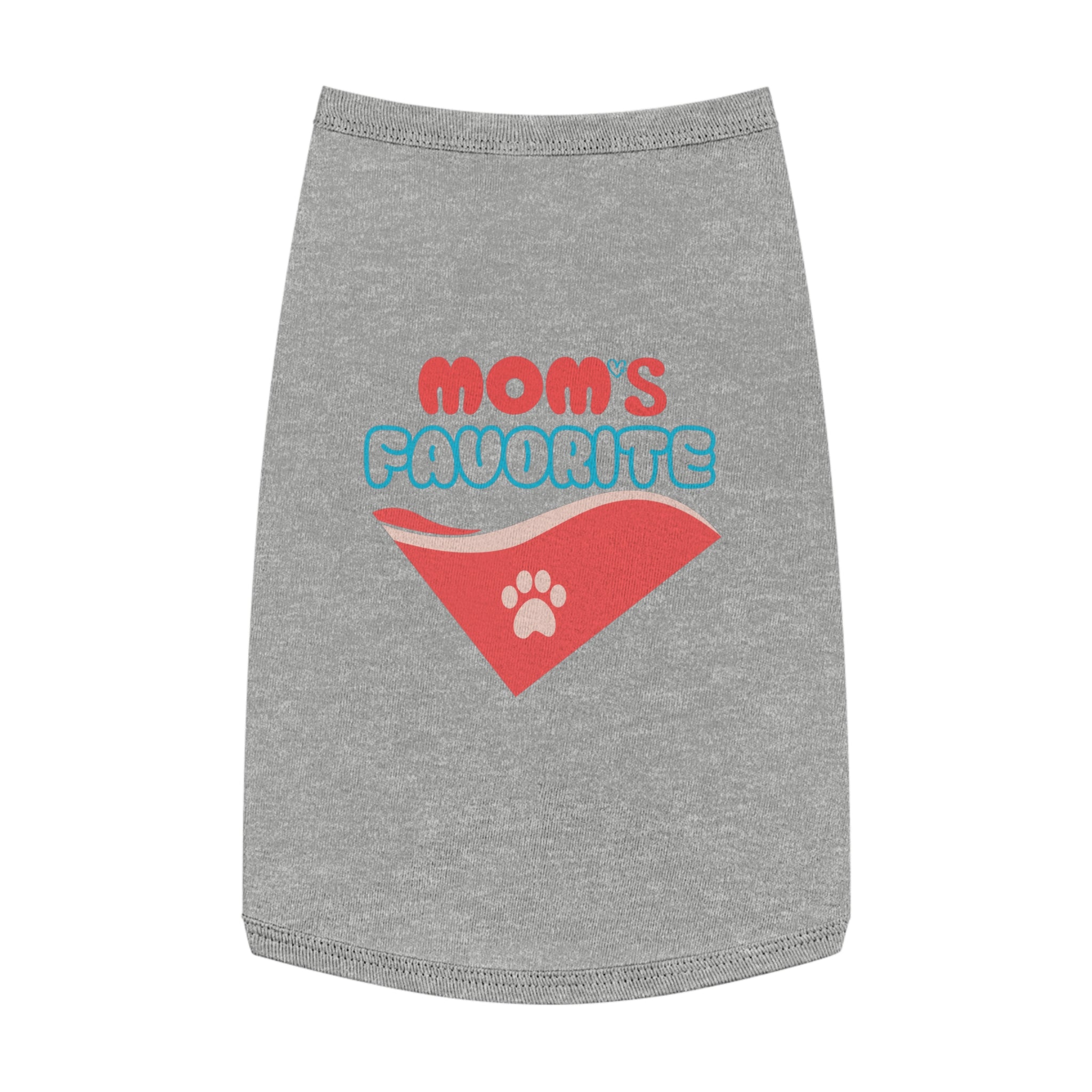 Mom's Favorite Pet Tank Top – Cute Paw Print Bandana Design for Dogs & Cats