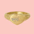 Heart Signet Ring — Engravable Stainless Steel Pet Lover Gift
