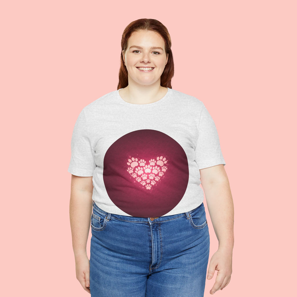 Paw Print Heart T‑Shirt — Cute Pet Lover Tee