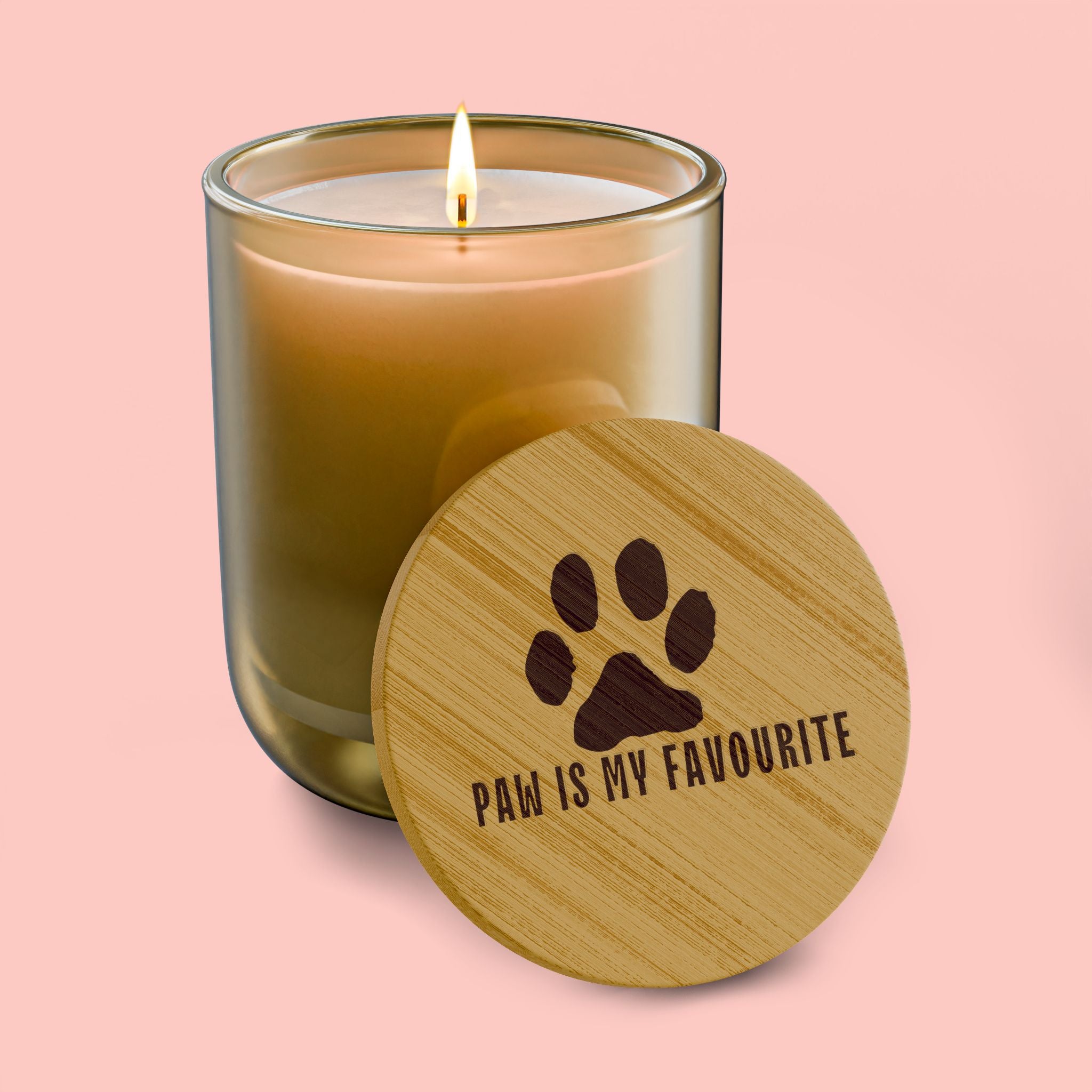 Engraved Soy Candle — "Paws Is My Favourite" Paw Print Scented Candle (14oz)