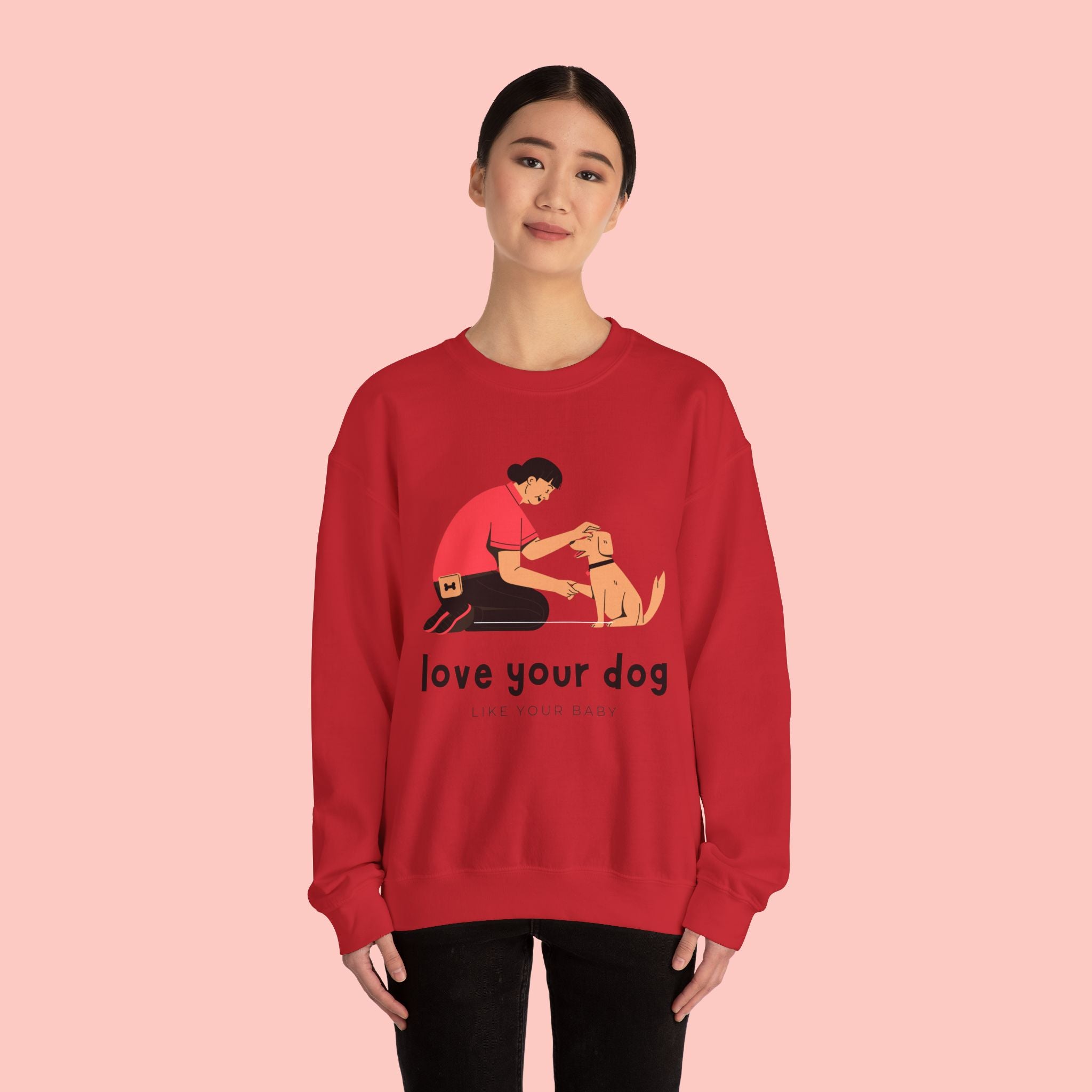 Love Your Dog Crewneck Sweatshirt — Cute Pet Lover Graphic Pullover