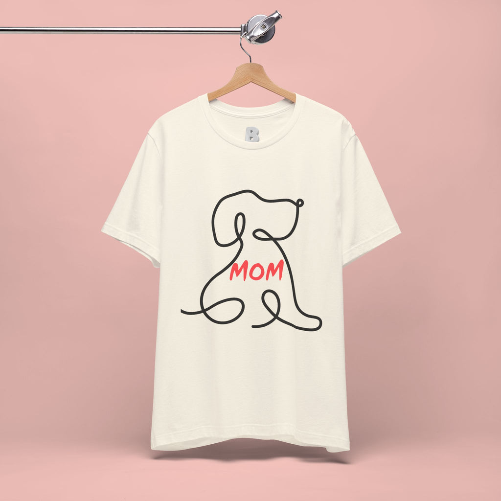 Mom Dog T-Shirt — Minimal Line Art Puppy Tee for Dog Moms, Mother's Day Gift