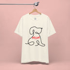 Mom Dog T-Shirt — Minimal Line Art Puppy Tee for Dog Moms, Mother's Day Gift