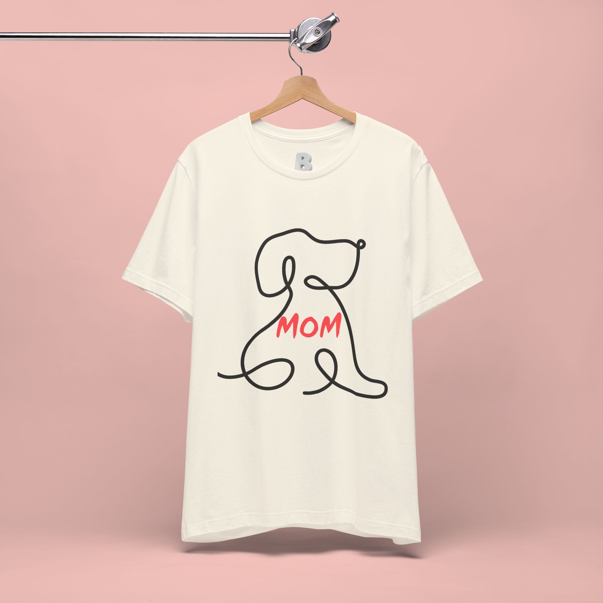 Mom Dog T-Shirt — Minimal Line Art Puppy Tee for Dog Moms, Mother's Day Gift