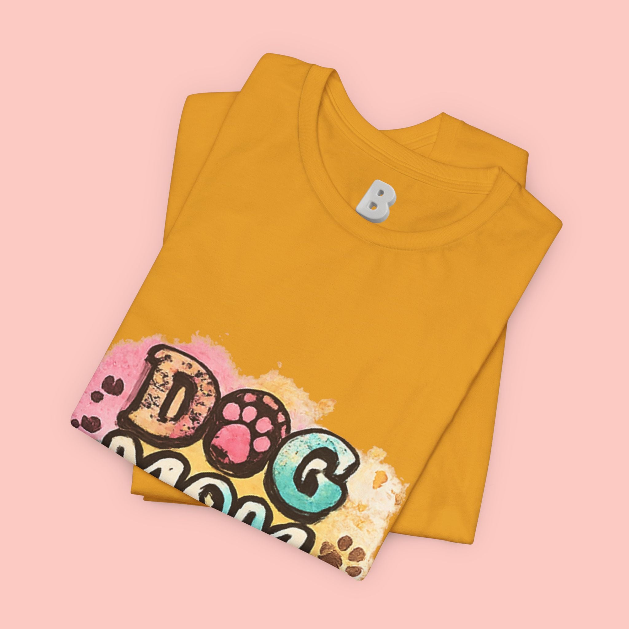 Dog Mom T-Shirt — Colorful Paw Print Graphic Tee for Pet Lovers