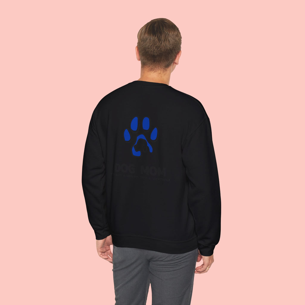Dog Mom Crewneck Sweatshirt — Blue Paw Graphic