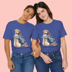 Cuddles Over Everything Tee — Boy Hugging Dog Animal Lover T-Shirt