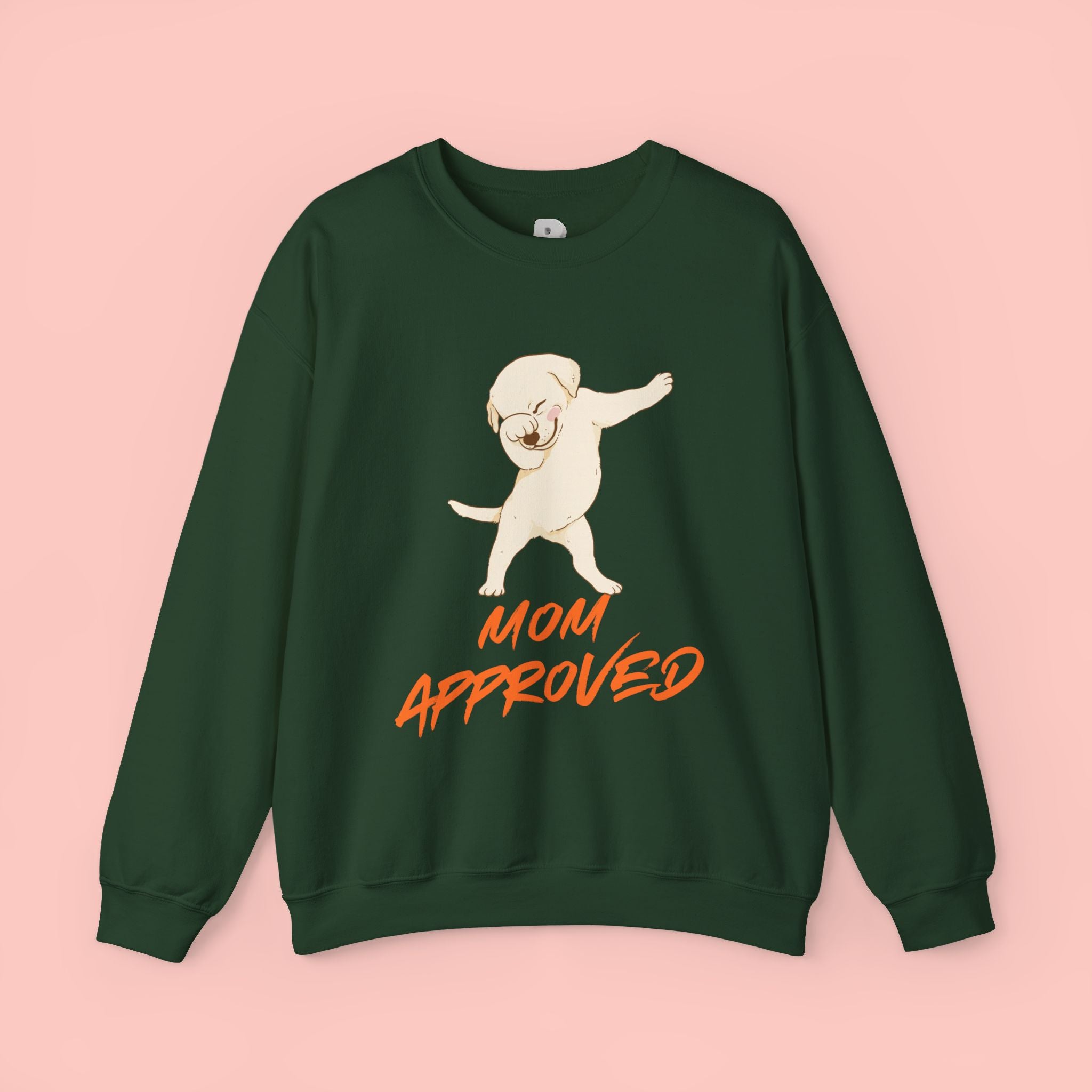 Crewneck Sweatshirt - 'Mom Approved' Dabbing Dog Cute Graphic