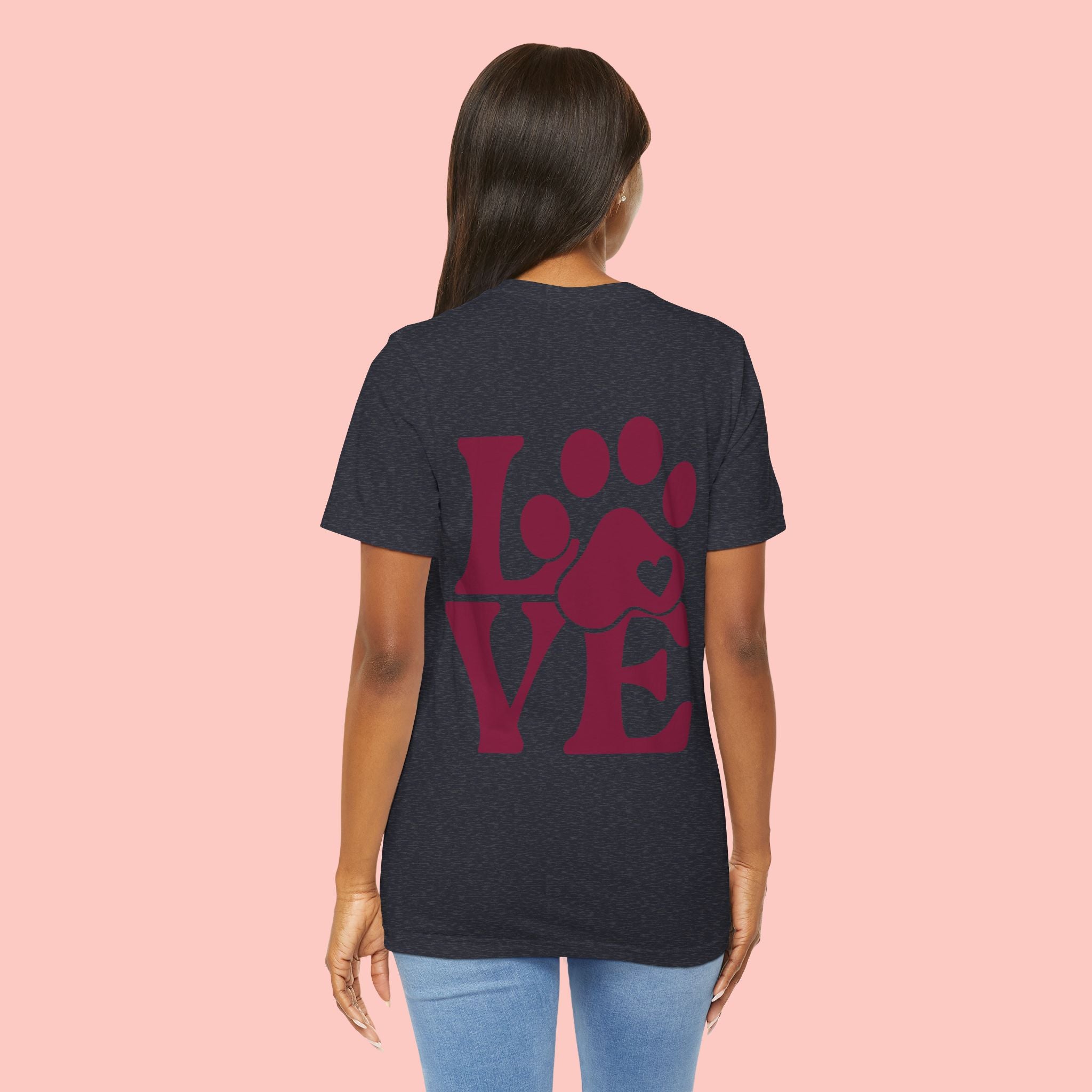 Dog Paw "LOVE" Tee - Pet Lover Graphic T-Shirt