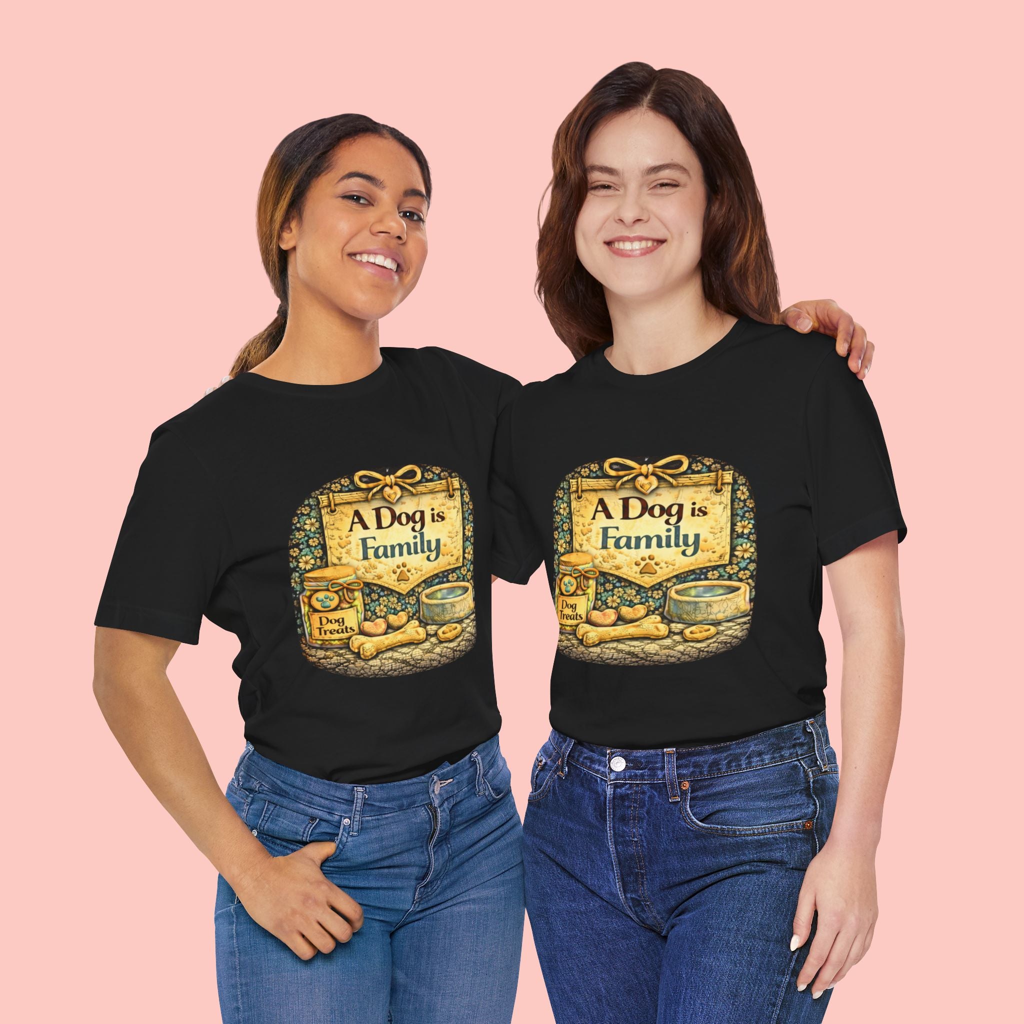 A Dog Is Family T-Shirt - Vintage Pet Lover Tee