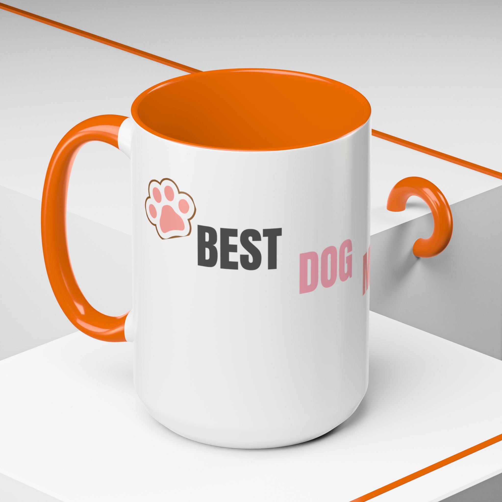 Dog Mom Coffee Mug — Best Dog Mom Ever Accent Ceramic Mug (11oz & 15oz)