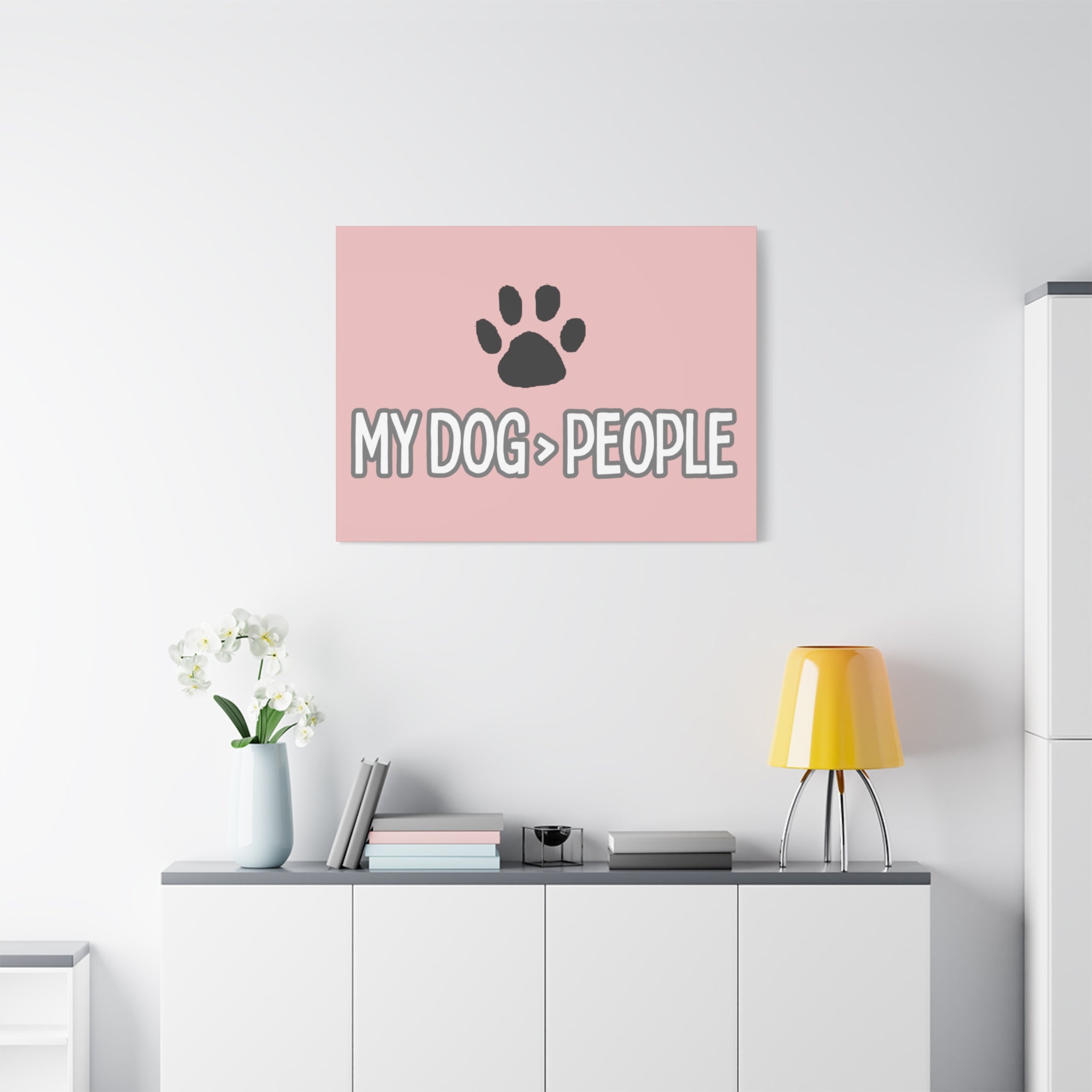 My Dog > People Canvas Wall Art — Paw Print Pet Lover Decor