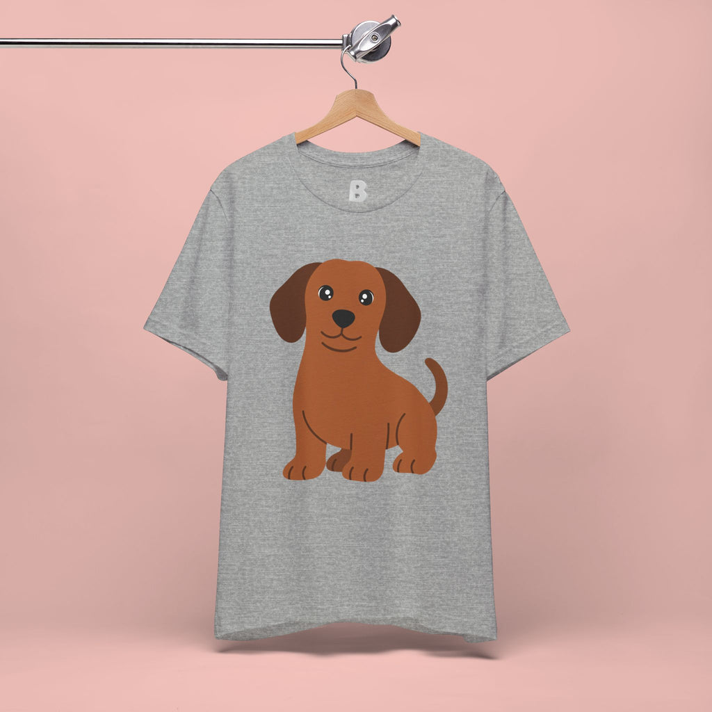 Dachshund Puppy Graphic T-Shirt — Cute Brown Dog Tee