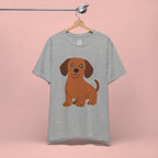 Dachshund Puppy Graphic T-Shirt — Cute Brown Dog Tee
