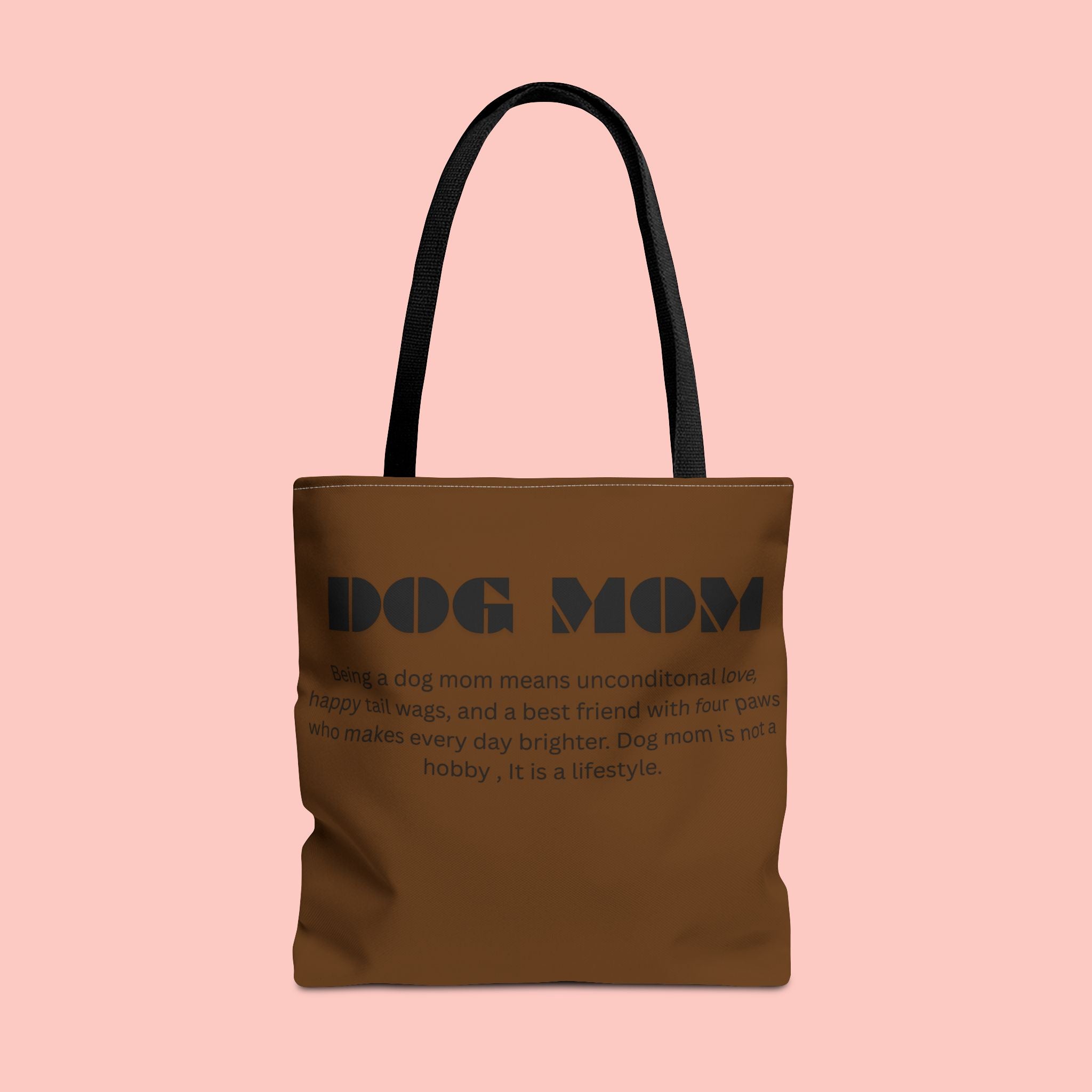 Dog Mom Tote Bag - 'Dog Mom' Printed Canvas Carryall, Gift for Dog Lovers