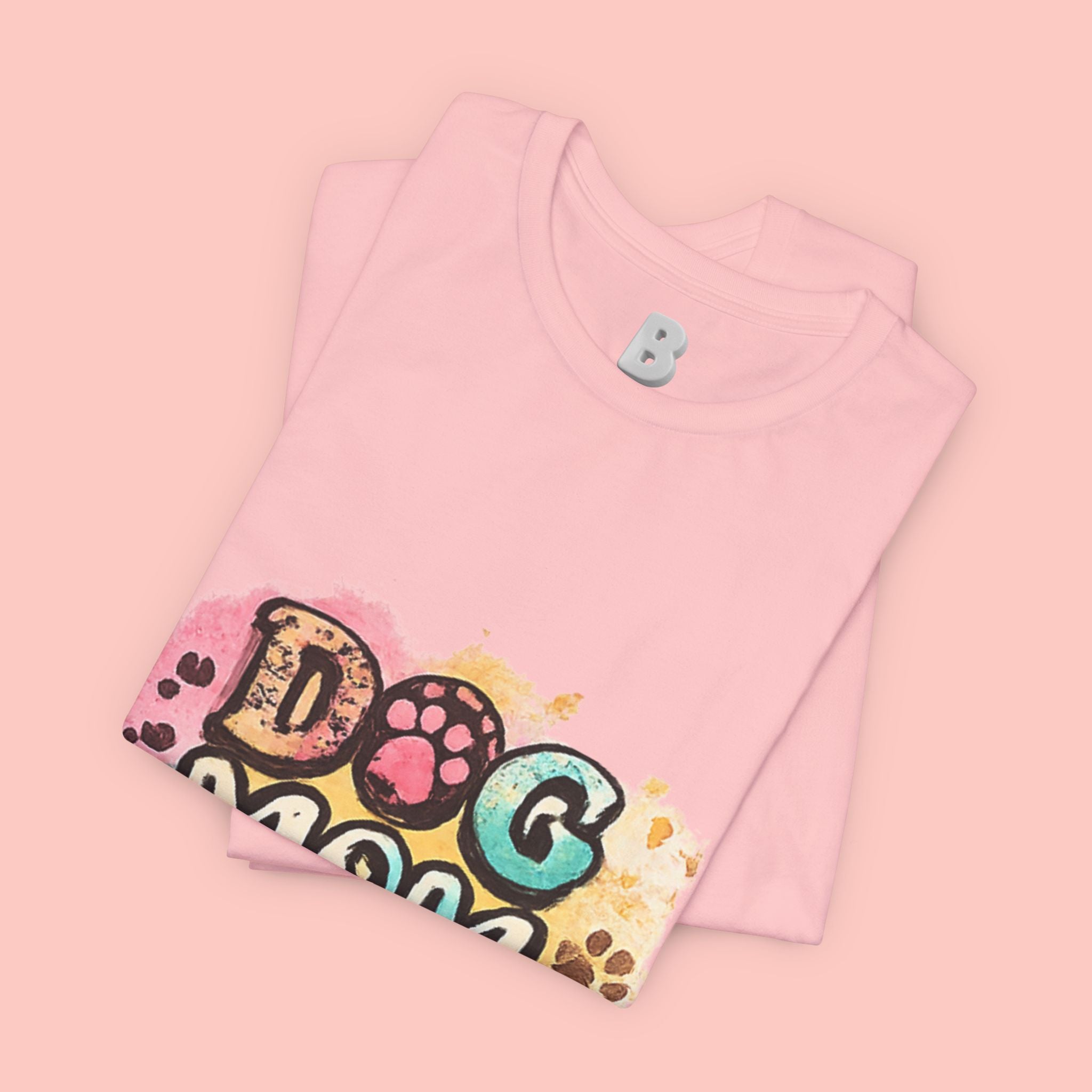 Dog Mom T-Shirt — Colorful Paw Print Graphic Tee for Pet Lovers