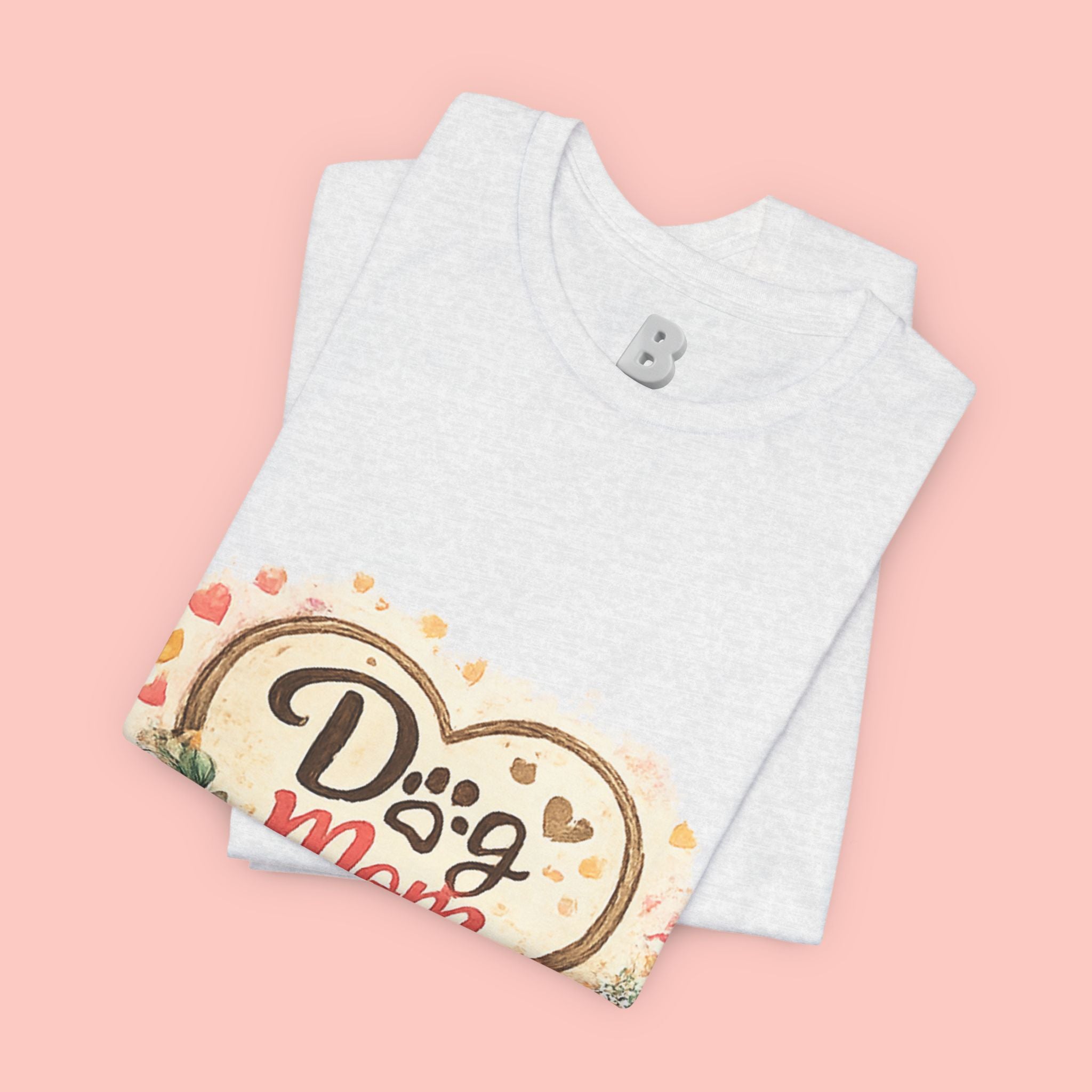 Dog Mom T-Shirt – Floral Paw Heart Graphic Tee
