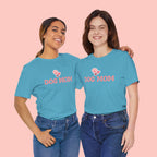 Dog Mom T-Shirt — Pink Paw Graphic Tee for Dog Lovers