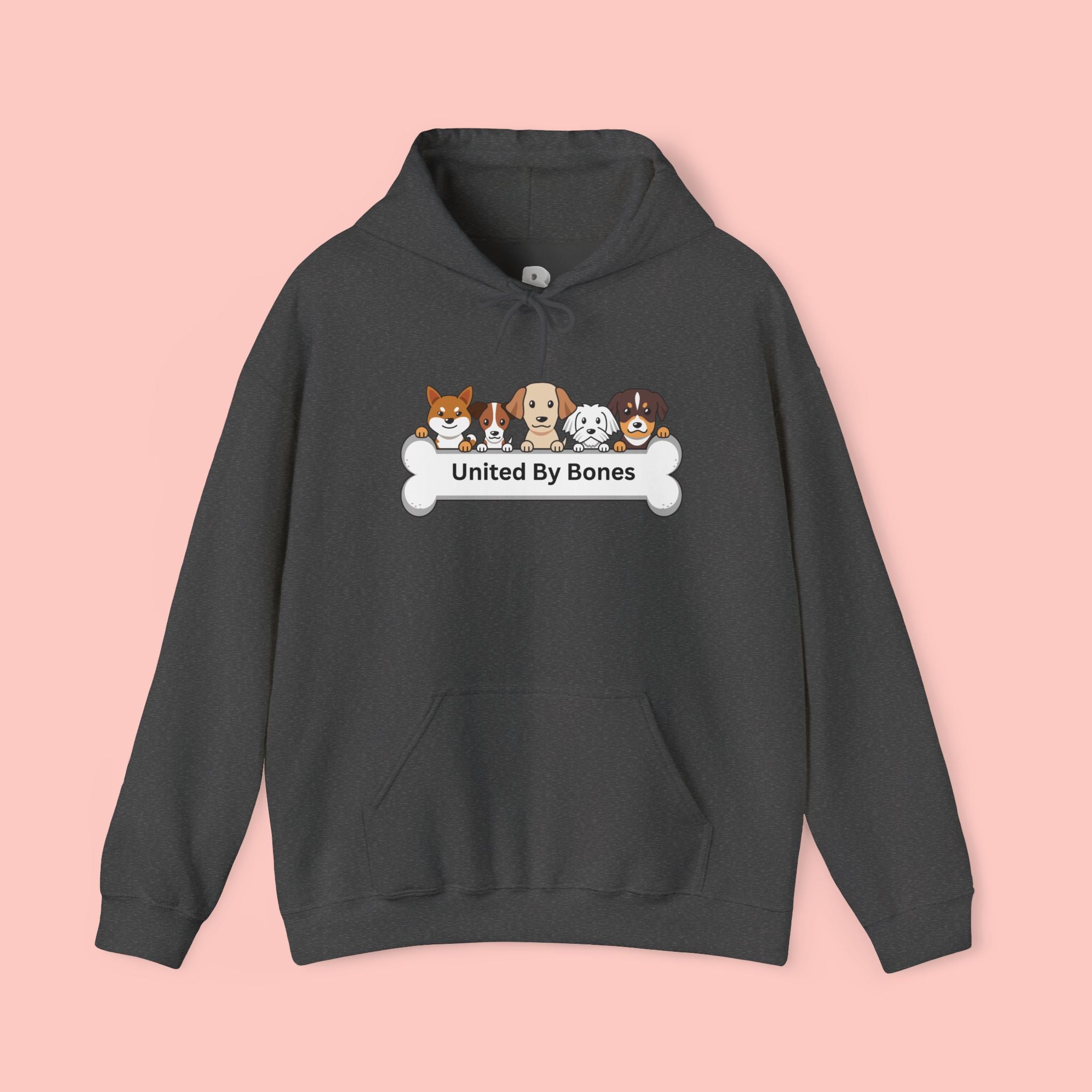 United By Bones Hoodie — Cute Cartoon Dogs Paw Bone Graphic Sweatshirt