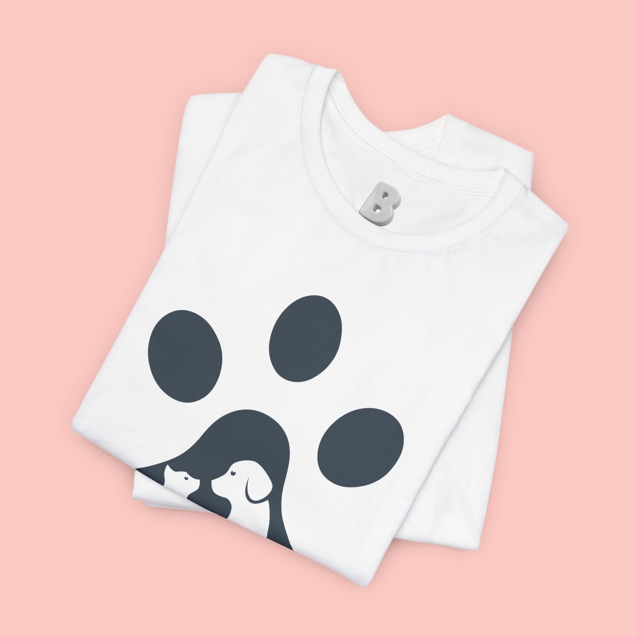 Dog Mom T‑Shirt — Paw Print with Dog & Puppy Graphic