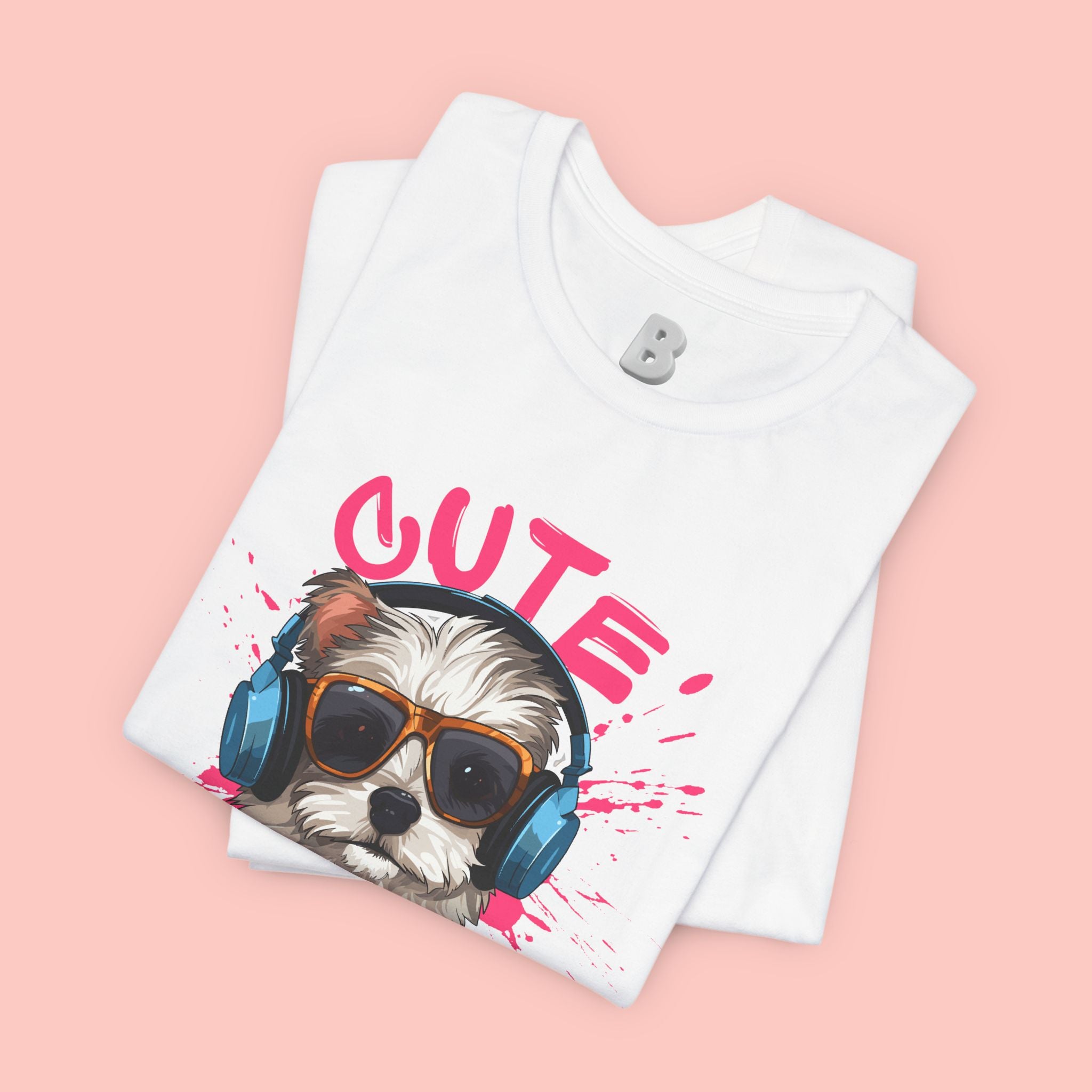 Cute Dog Tee — Headphones Puppy Graphic T-Shirt