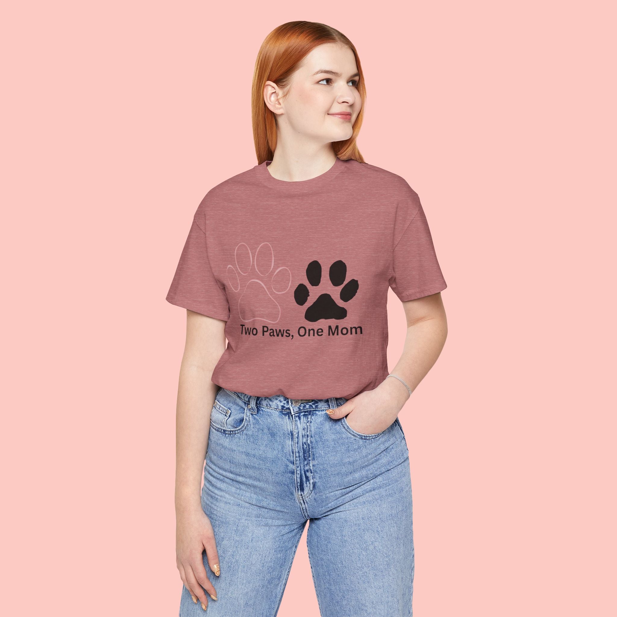 Two Paws, One Mom T-Shirt – Cute Dog Mom Paw Print Tee