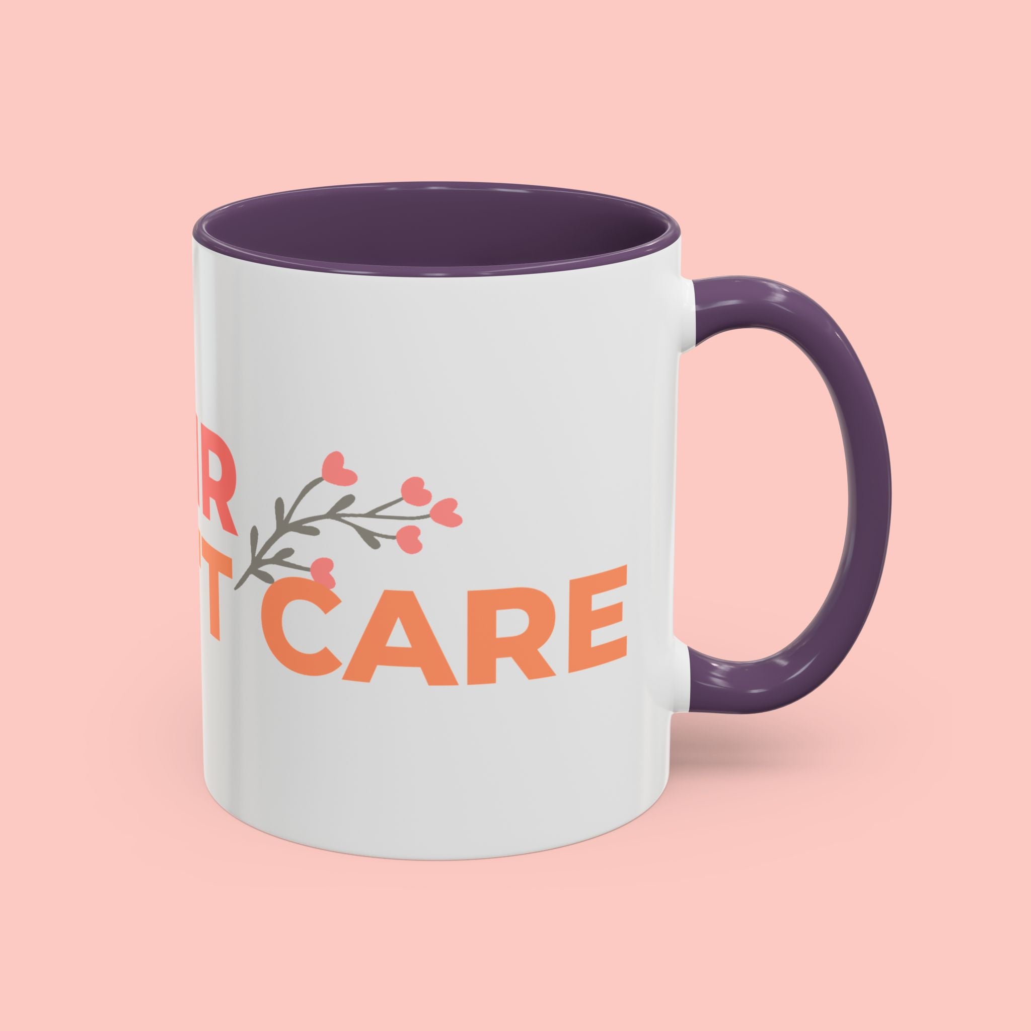 Accent Coffee Mug - "Growing Hair I Don't Care" Floral Script Coffee Mug