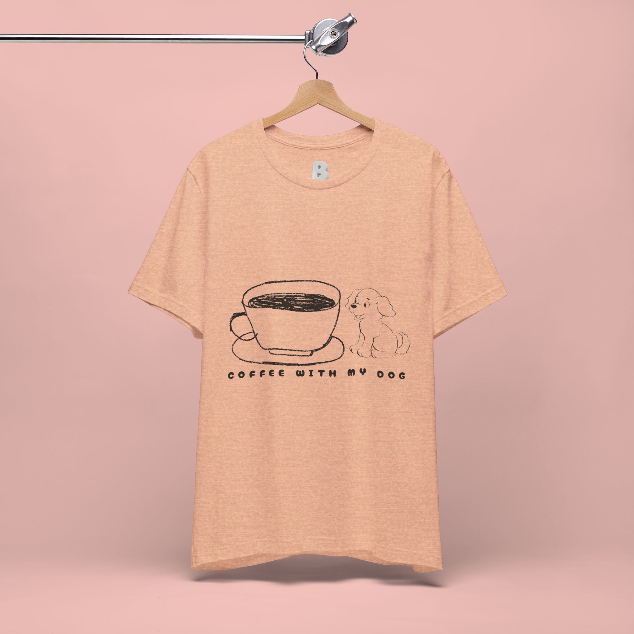 Coffee With My Dog T‑Shirt — Cute Minimalist Dog & Coffee Tee
