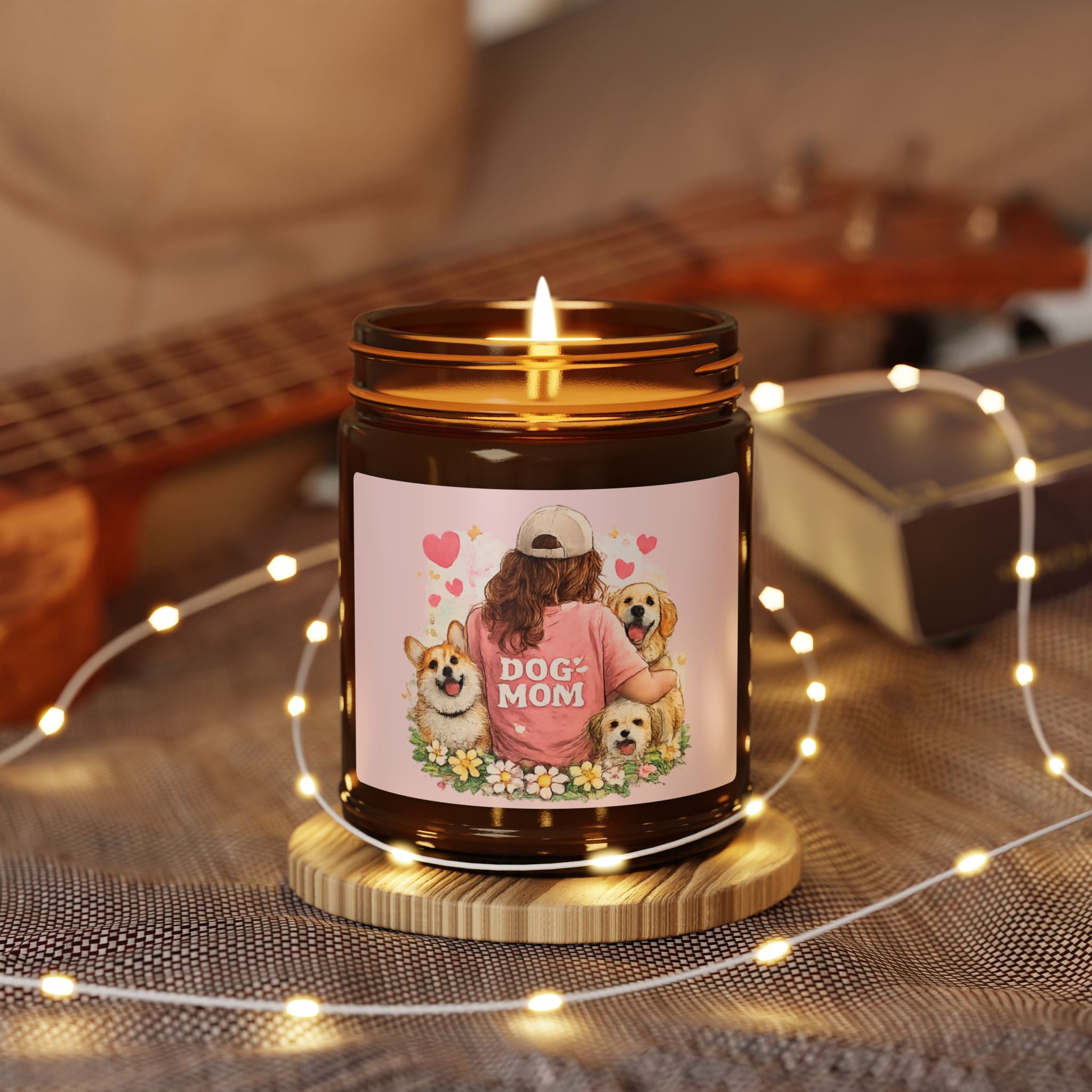Dog Mom Soy Candle — Amber Jar Scented Candle (Multi-Size)