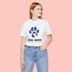 Dog Mom T-Shirt – Blue Paw Graphic "Dog Mom: It's Not a Hobby, It's a Lifestyle"