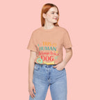 Dog Lover T-Shirt — "This Human Belongs to a Dog" Cute Paw Print Tee
