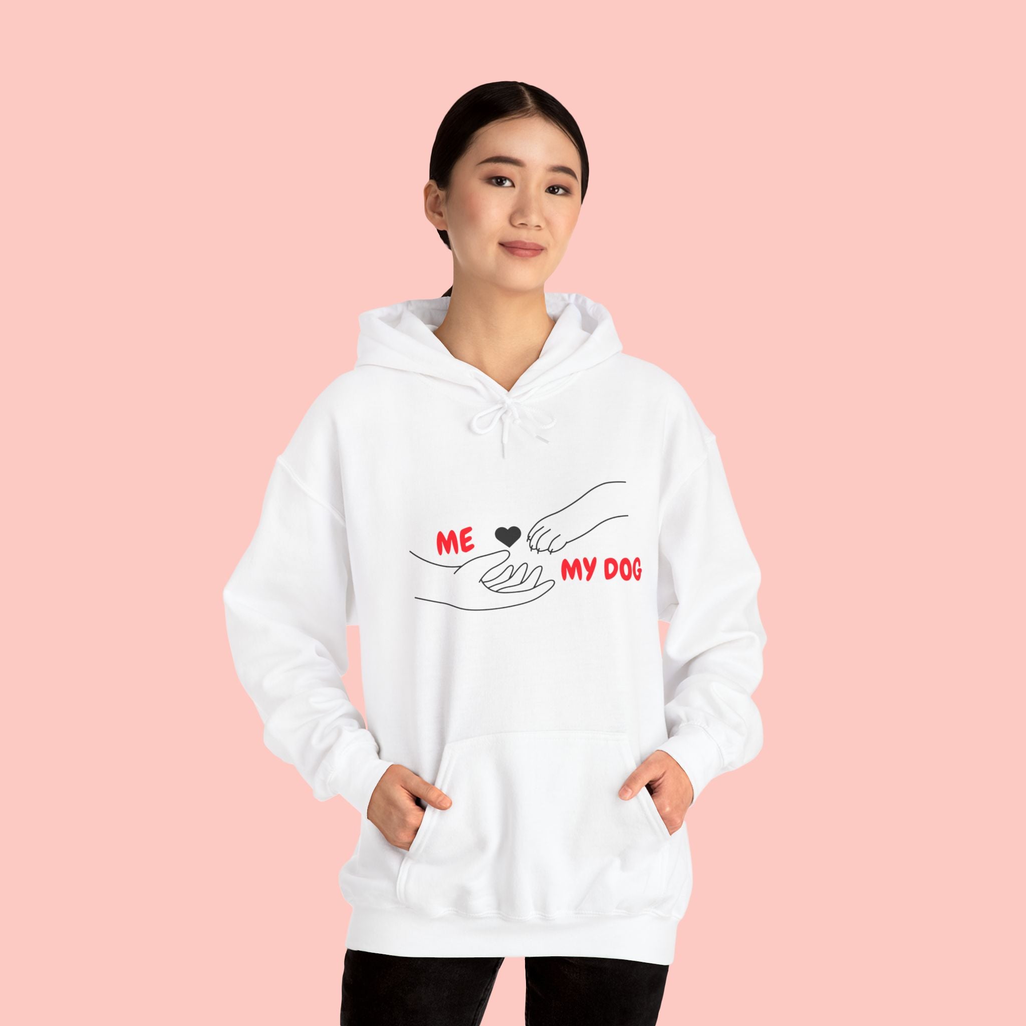 Dog Lover Hoodie - "Me  My Dog" Minimalist Paw Heart Sweatshirt